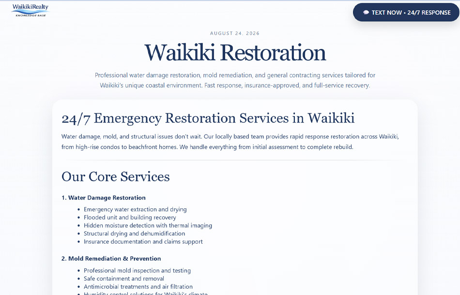 Waikiki restoration services