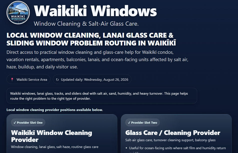 Waikiki Windows and Window Cleaners